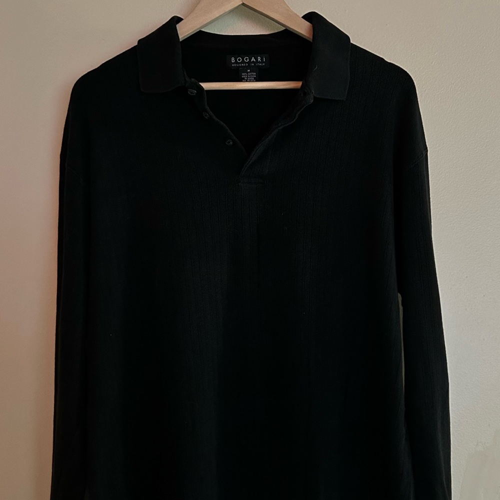 Bogari Men's Classic Black Button Down Shirt